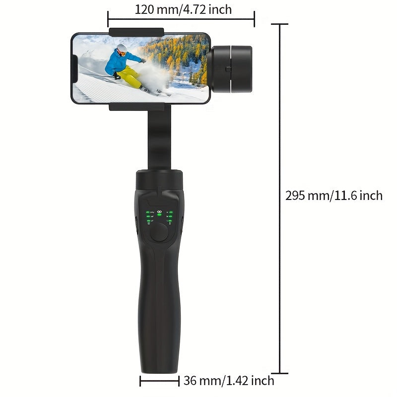 Suporte Gimbal Portátil de 3 Eixos para Telemóvel com Estabilizador Anti-Vibração