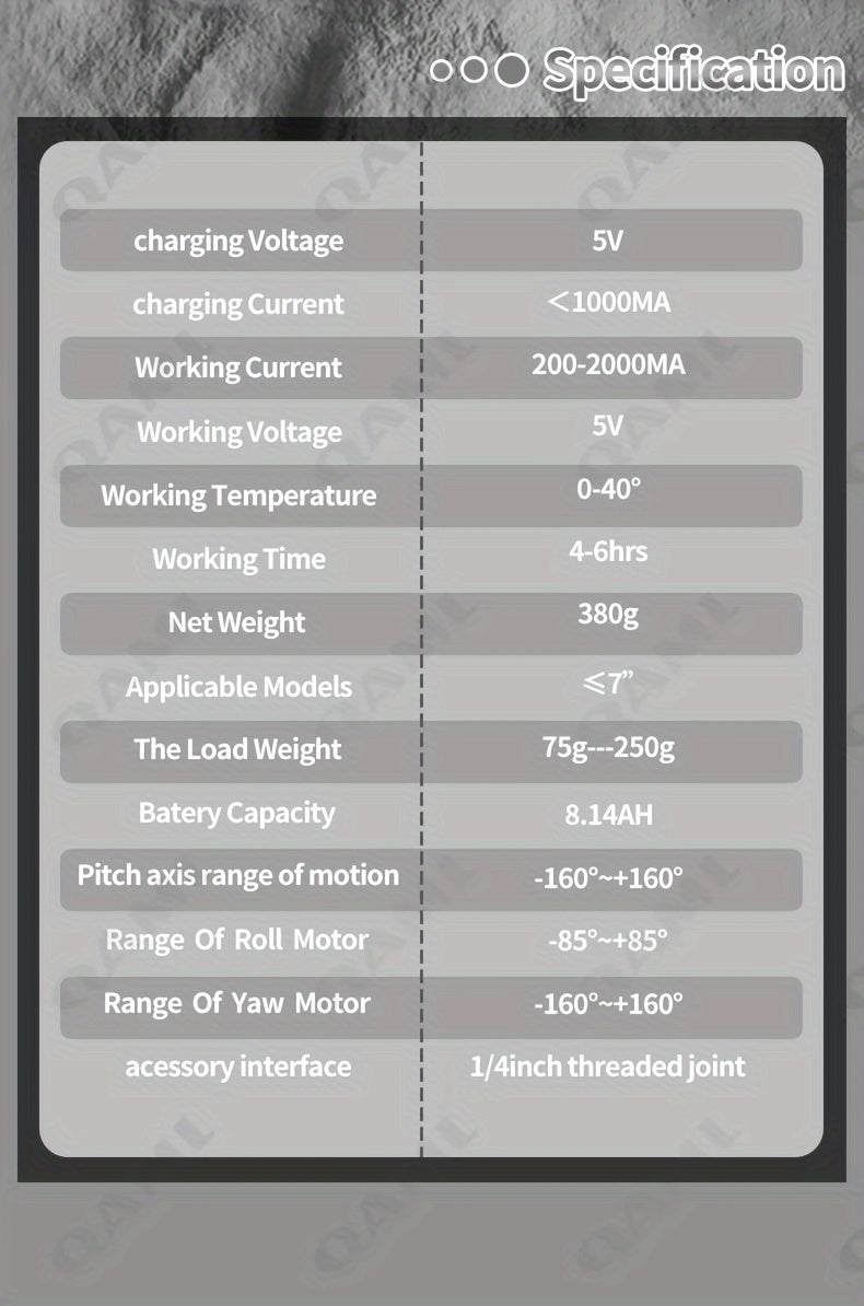 Suporte Gimbal Portátil de 3 Eixos para Telemóvel com Estabilizador Anti-Vibração