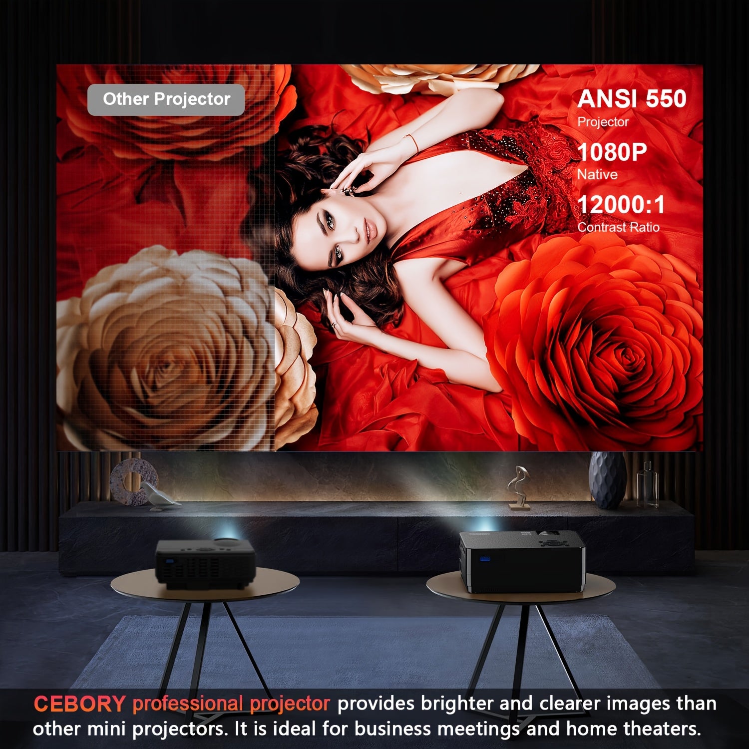 Projetor 5G WiFi BT Nativo 1080P