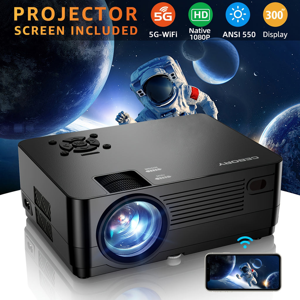 Projetor 5G WiFi BT Nativo 1080P