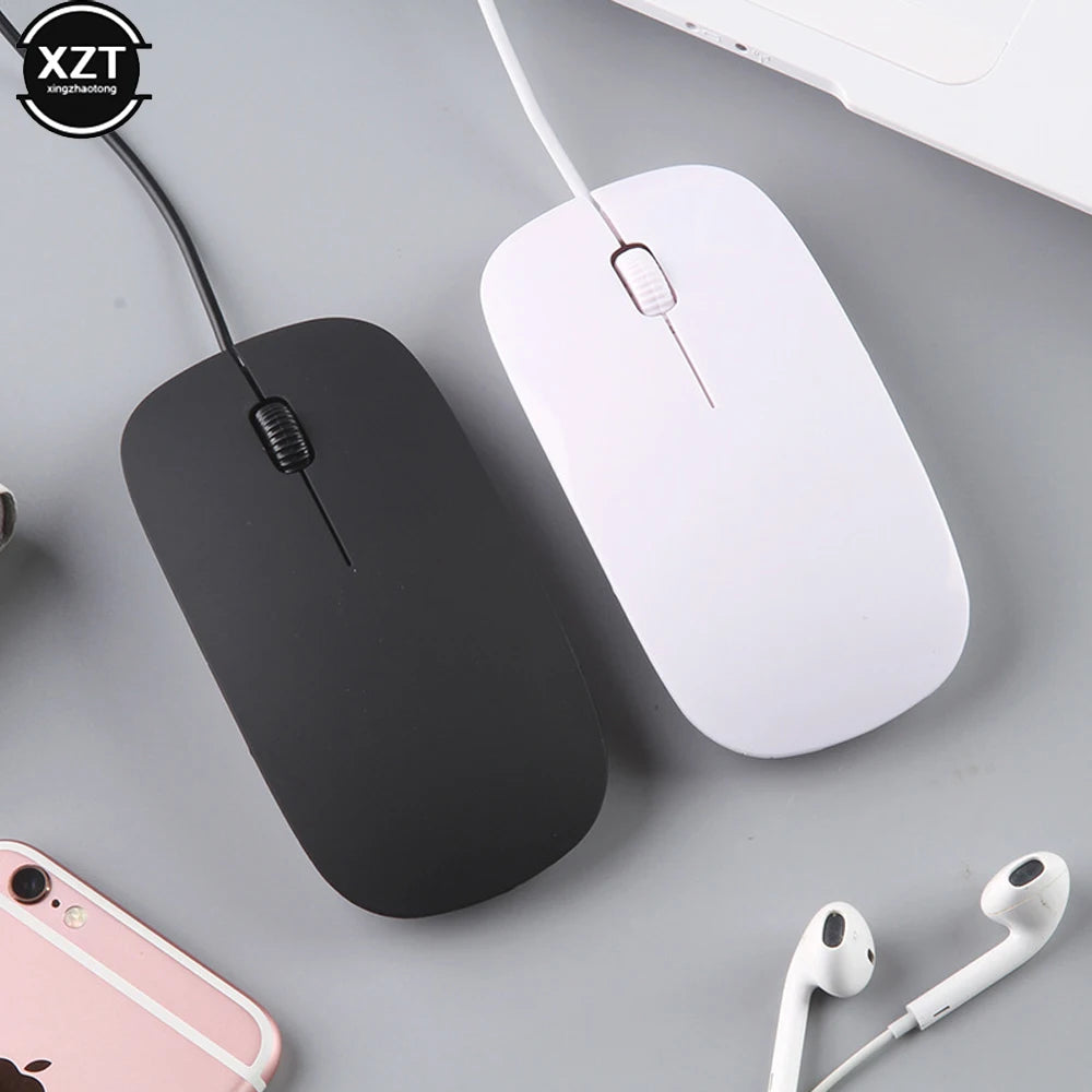 Mouse com fio neutro de 2,4 GHz com cabo USB, ergonômico e ultrafino