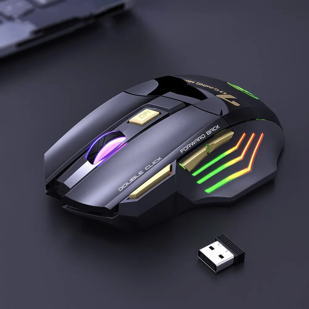 Mouse Gamer Sem Fio USB IMICE GW-X7 3200DPI Modo Duplo Recarregável 7 Teclas 2.4Ghz