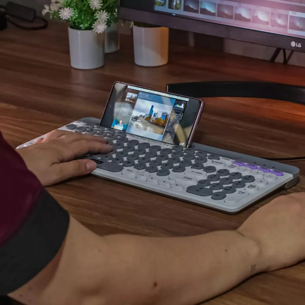 Teclado Multimídia Branco Pc Computador Fio Abnt2 Silencioso