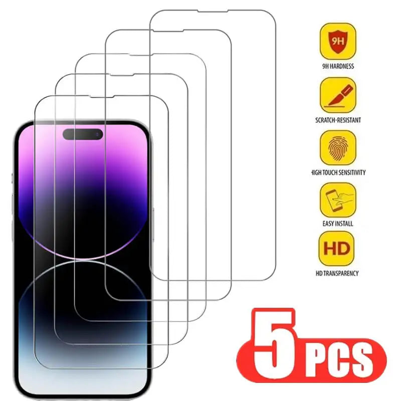 Película de vidro temperado para iPhone 14 Pro, 15, 16, 17, 13, 12 e 11 Pro Max. Película protetora para iPhone 15 Pro, mica, para iPhone 13 e 14 Pro.