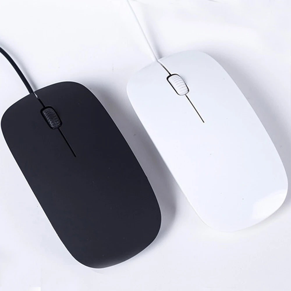 Mouse com fio neutro de 2,4 GHz com cabo USB, ergonômico e ultrafino