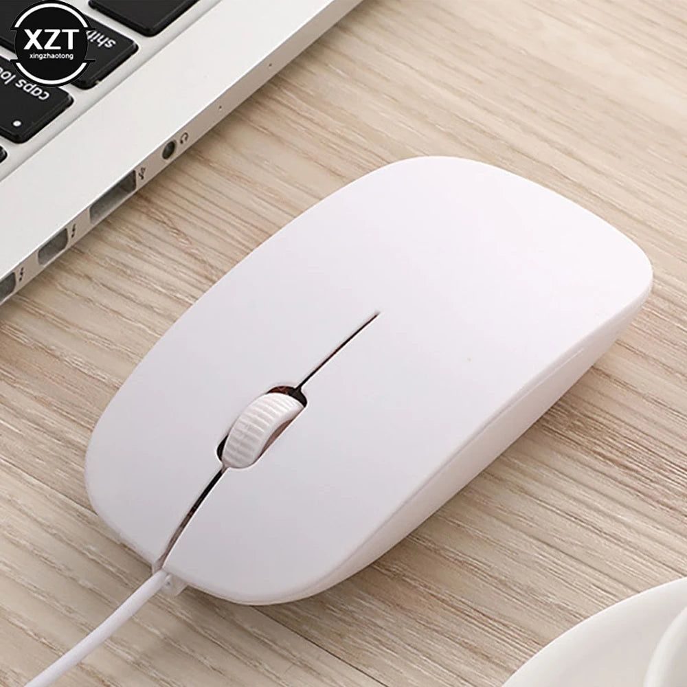 Mouse com fio neutro de 2,4 GHz com cabo USB, ergonômico e ultrafino