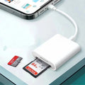 Leitor de cartão Lightning para SD, adaptador de cartão de memória SD/TF para iPhone e iPad.