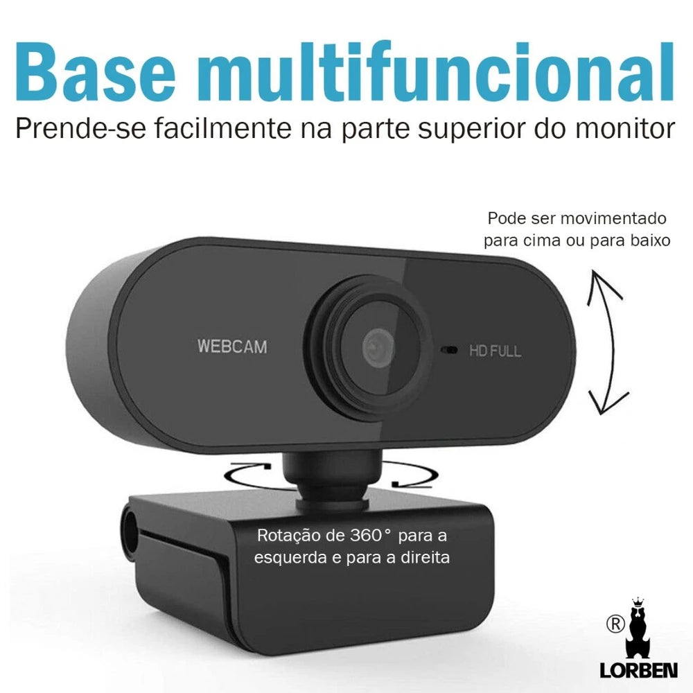 Webcam 1080p Camera Para Computador Com Microfone Embutido