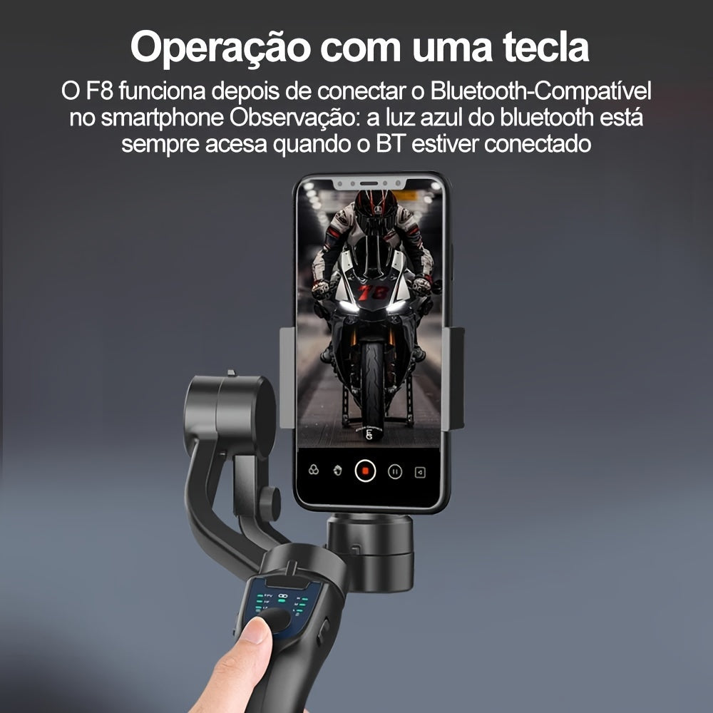 Suporte Gimbal Portátil de 3 Eixos para Telemóvel com Estabilizador Anti-Vibração